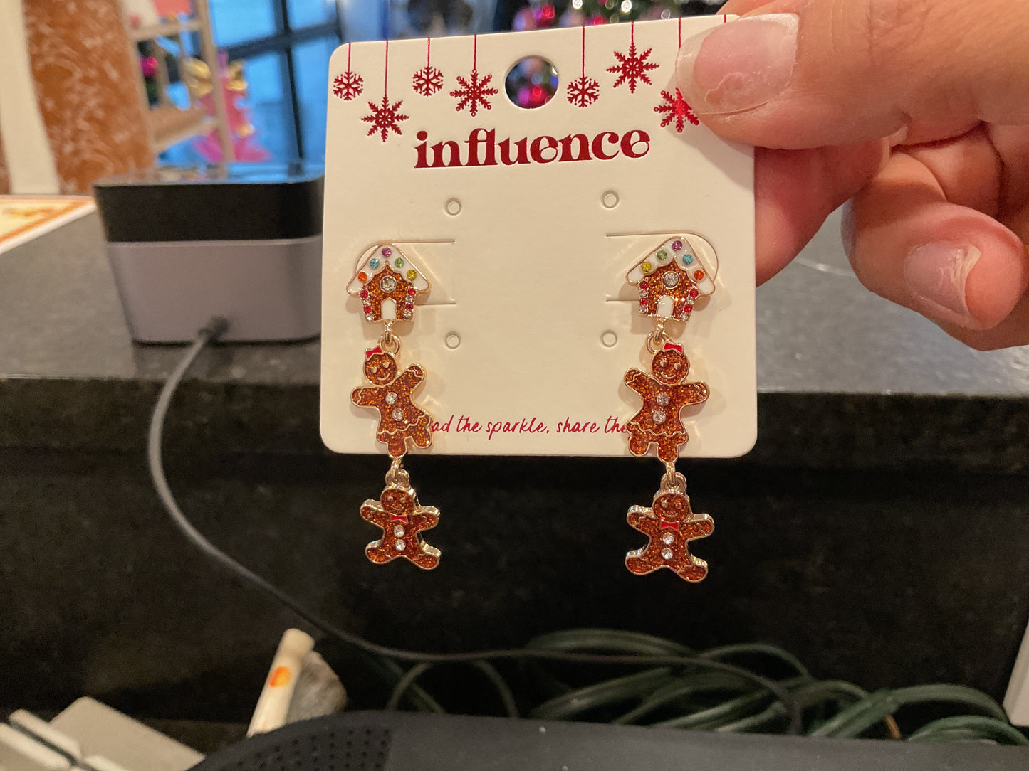 GINGERBREAD SPARKLY EARRINGS
