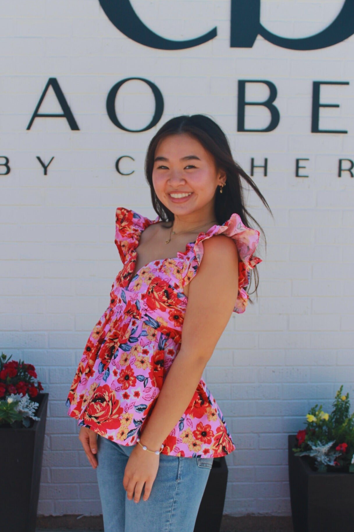 Bett Daisy Days Floral Ruffle Sleeve Tank Top | Buddy Love