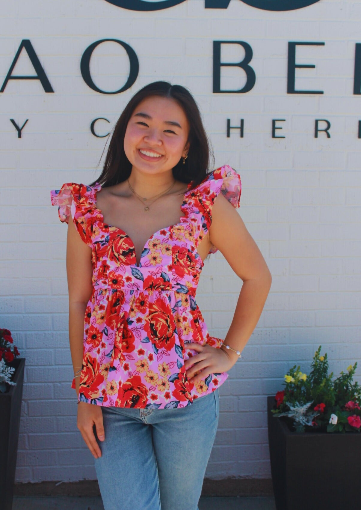 Bett Daisy Days Floral Ruffle Sleeve Tank Top | Buddy Love