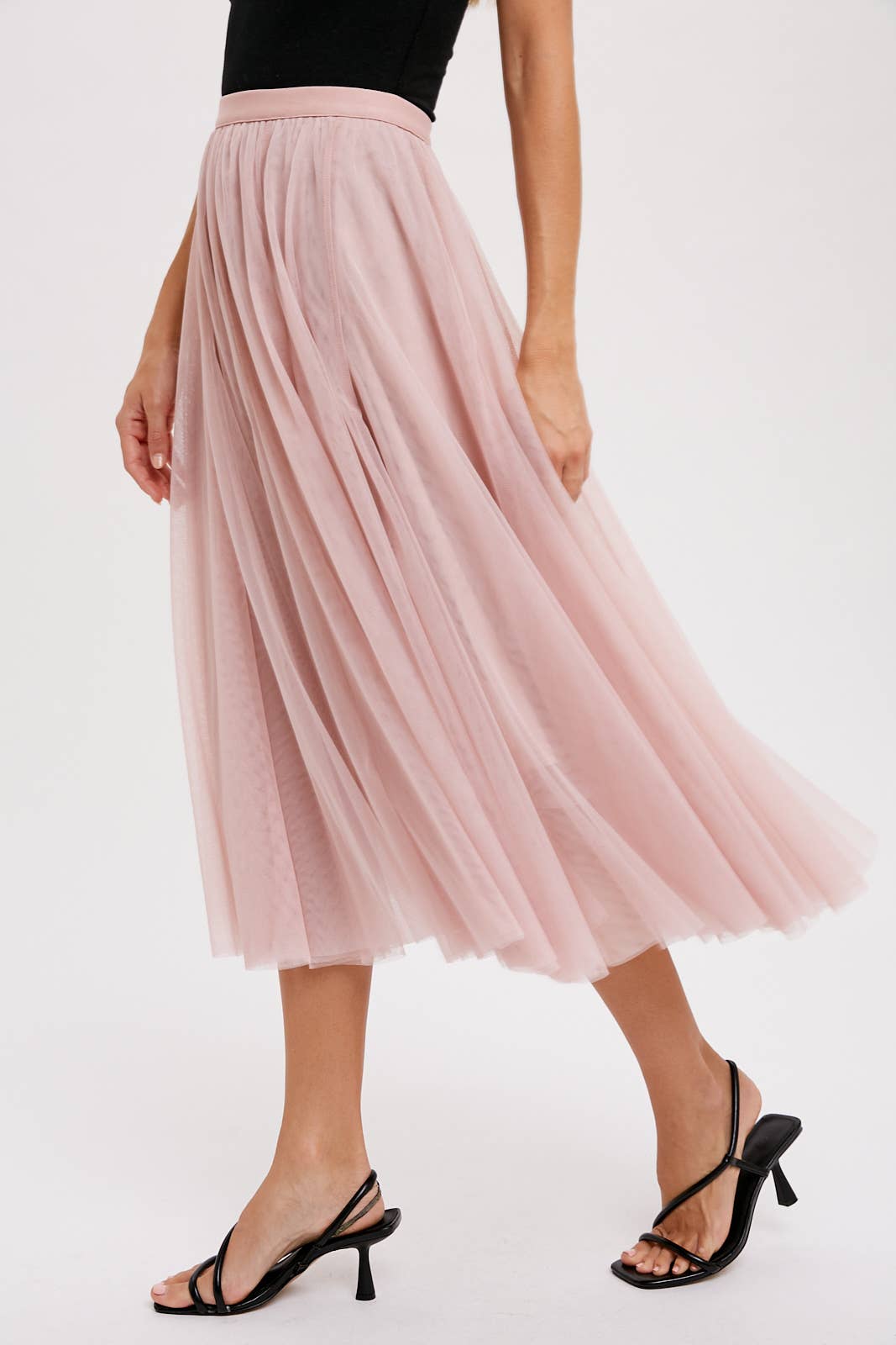 TULLE MAUVE MIDI SKIRT