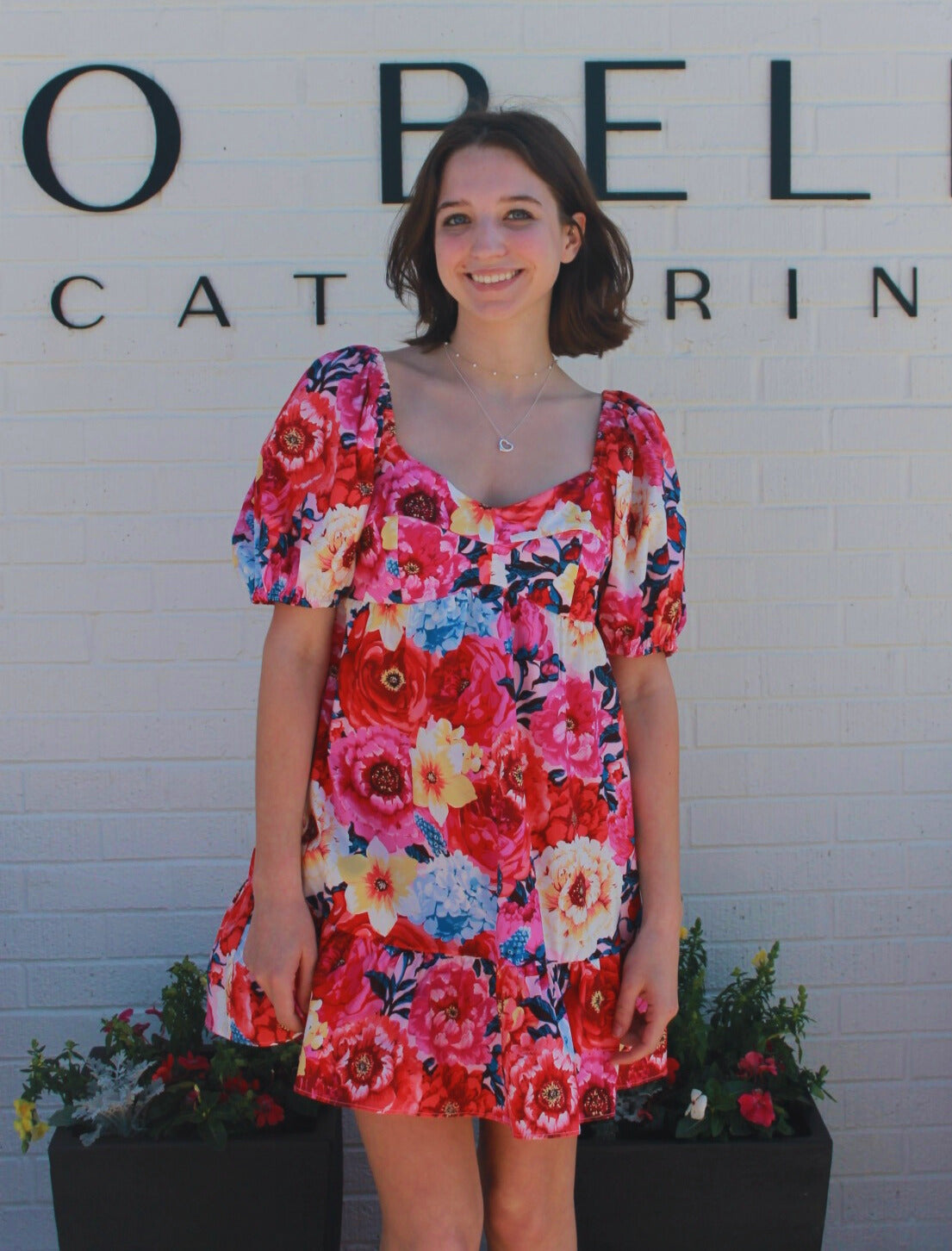 Diego Jubilee Pink Floral Short Sleeve Mini Dress | Buddy Love