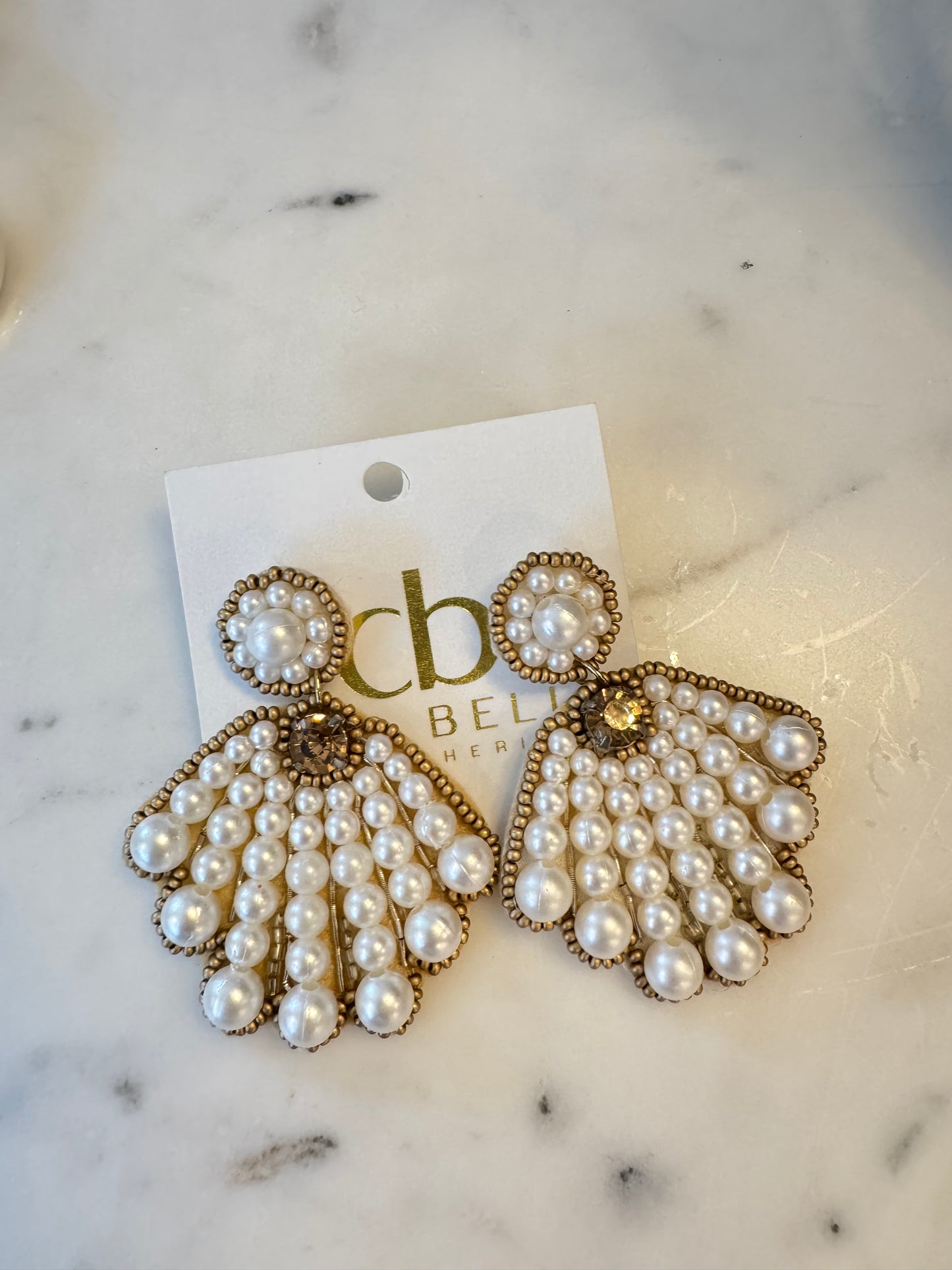 JEWELED PEARL BEADED EARRING