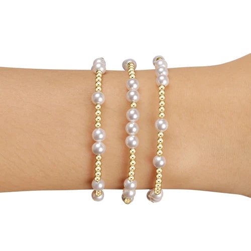 E NEWTON HOPE UNWRITTEN 5MM BEAD BRACELET - PEARL