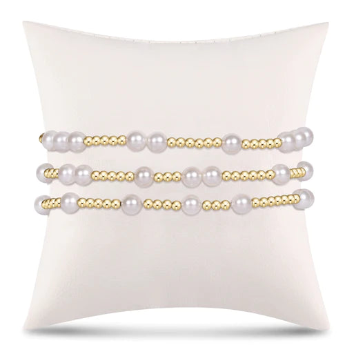 E NEWTON HOPE UNWRITTEN 5MM BEAD BRACELET - PEARL