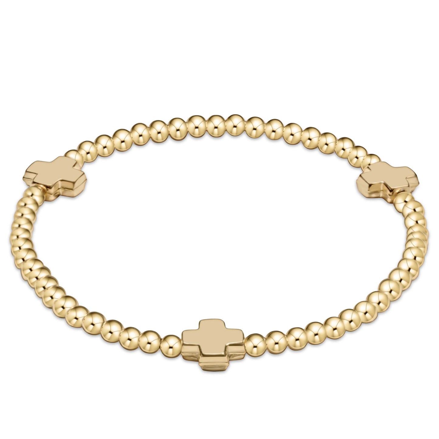 SIGNATURE CROSS GOLD PATTERN 3mm GOLD | E NEWTON