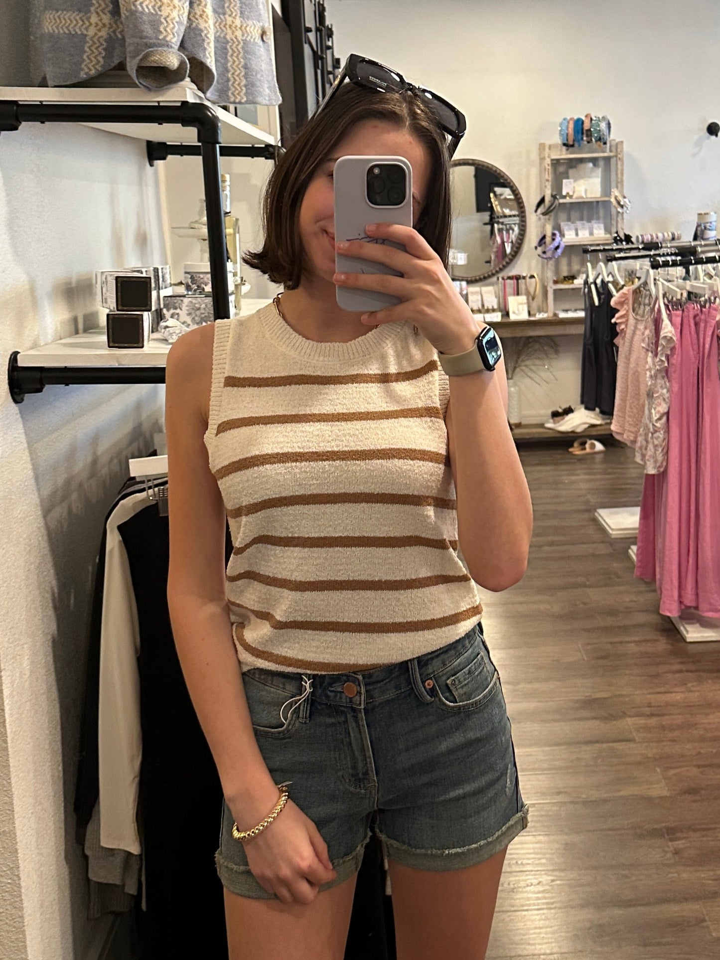 CONTESSA STRIPED KNIT SWEATER VEST | KUT