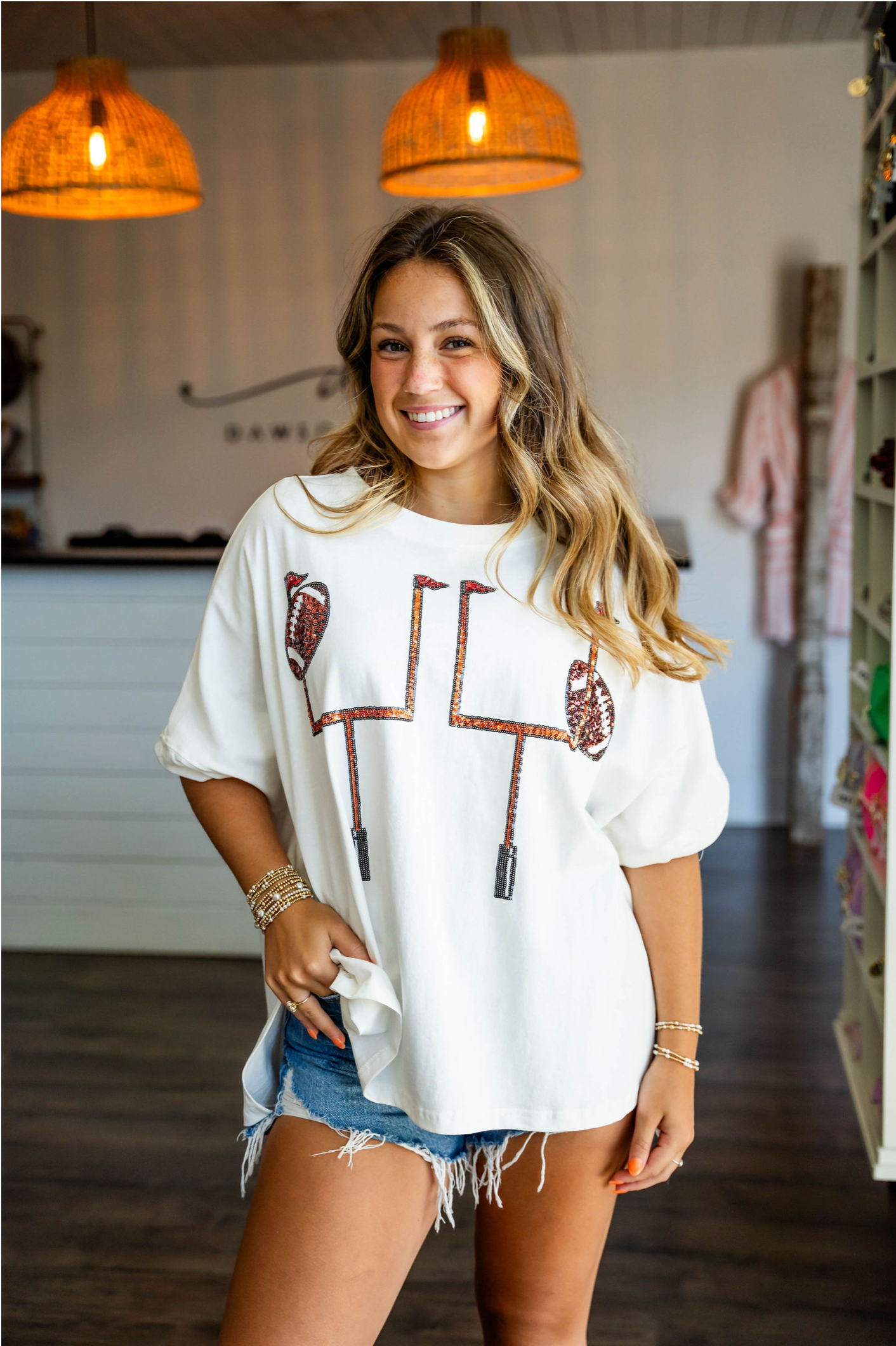 TOUCHDOWN SEQUINS TEE