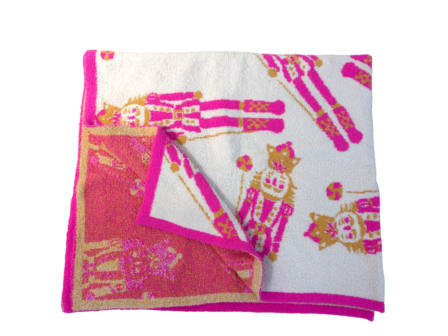 Pink Nutcracker Luxe Throw Blanket Ships