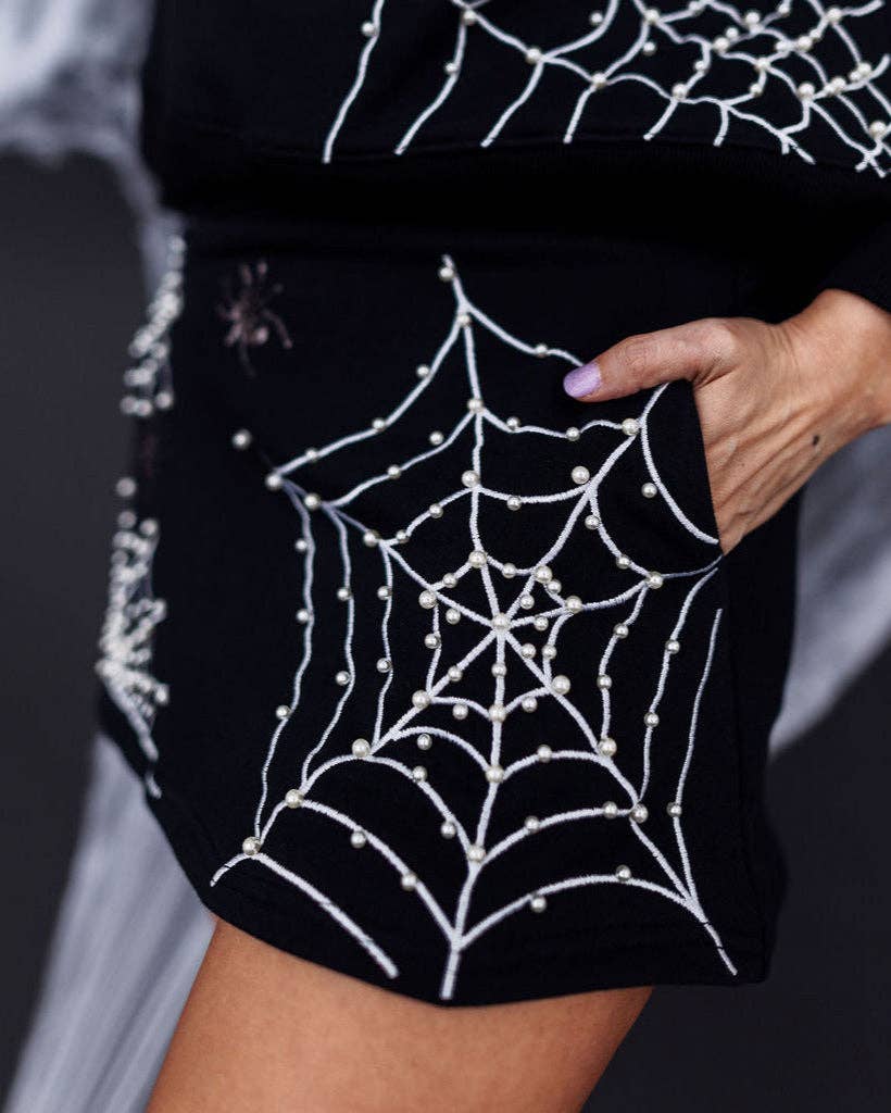 Pearl Webs Spider Skirt/Skort | BRIANNA CANNON