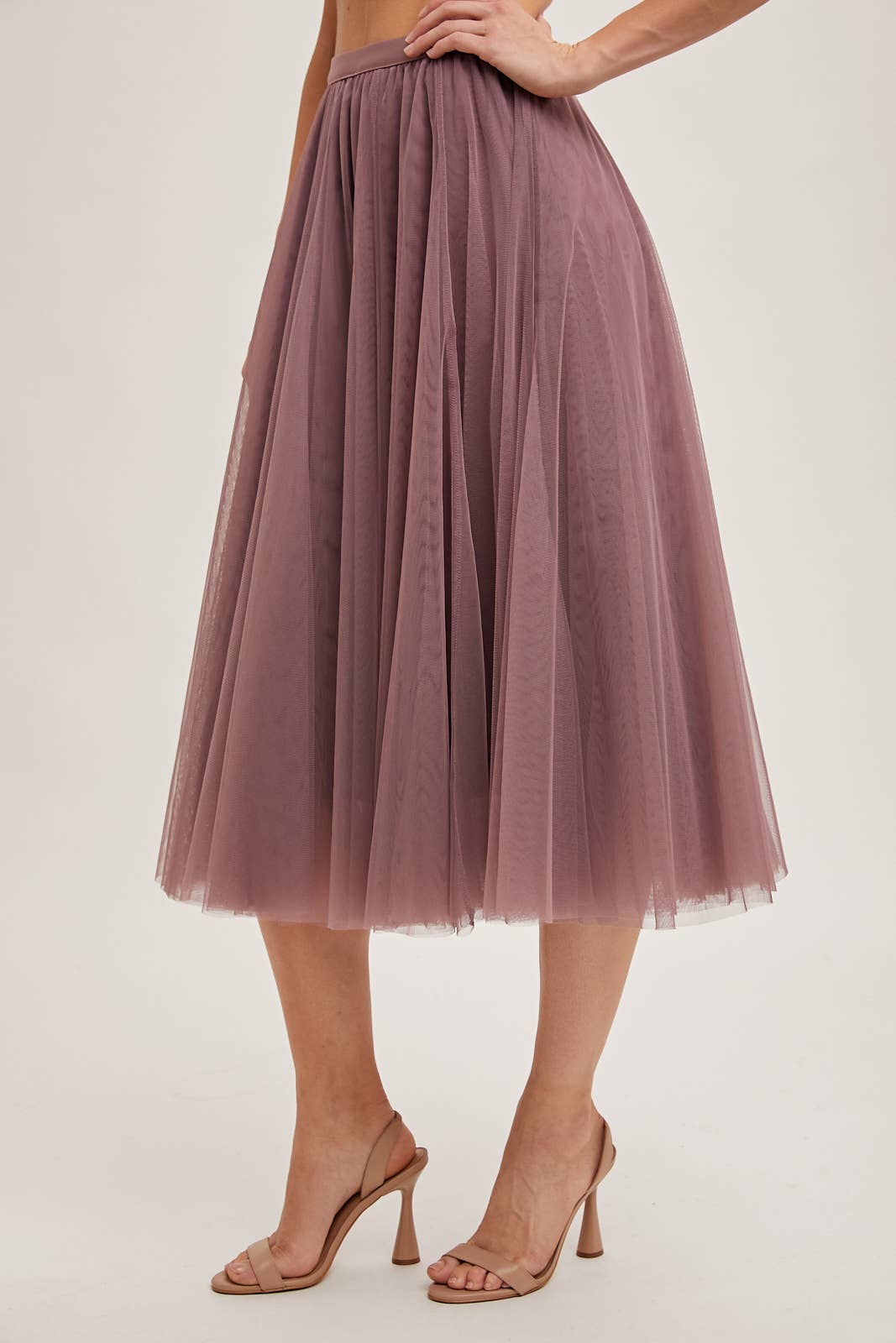TULLE MAUVE MIDI SKIRT
