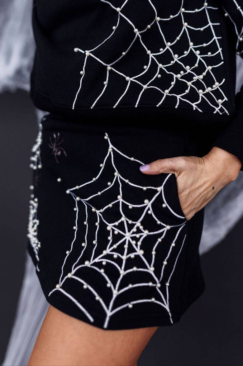 Pearl Webs Spider Skirt/Skort | BRIANNA CANNON