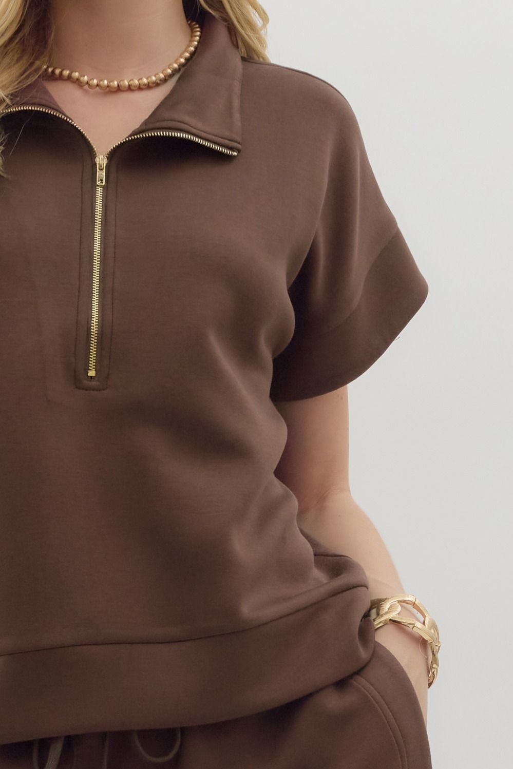 ESPRESSO HALF ZIP TOP