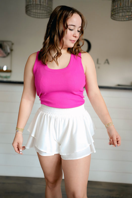 TIERED RUFFLE SHORTS