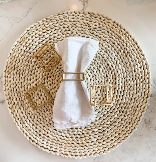 LITTLE PINK FARMHOUSE GOLD NAPKIN RINGS