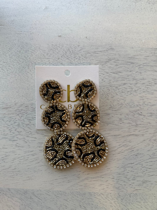 LEOPARD BEADED EARRINGS