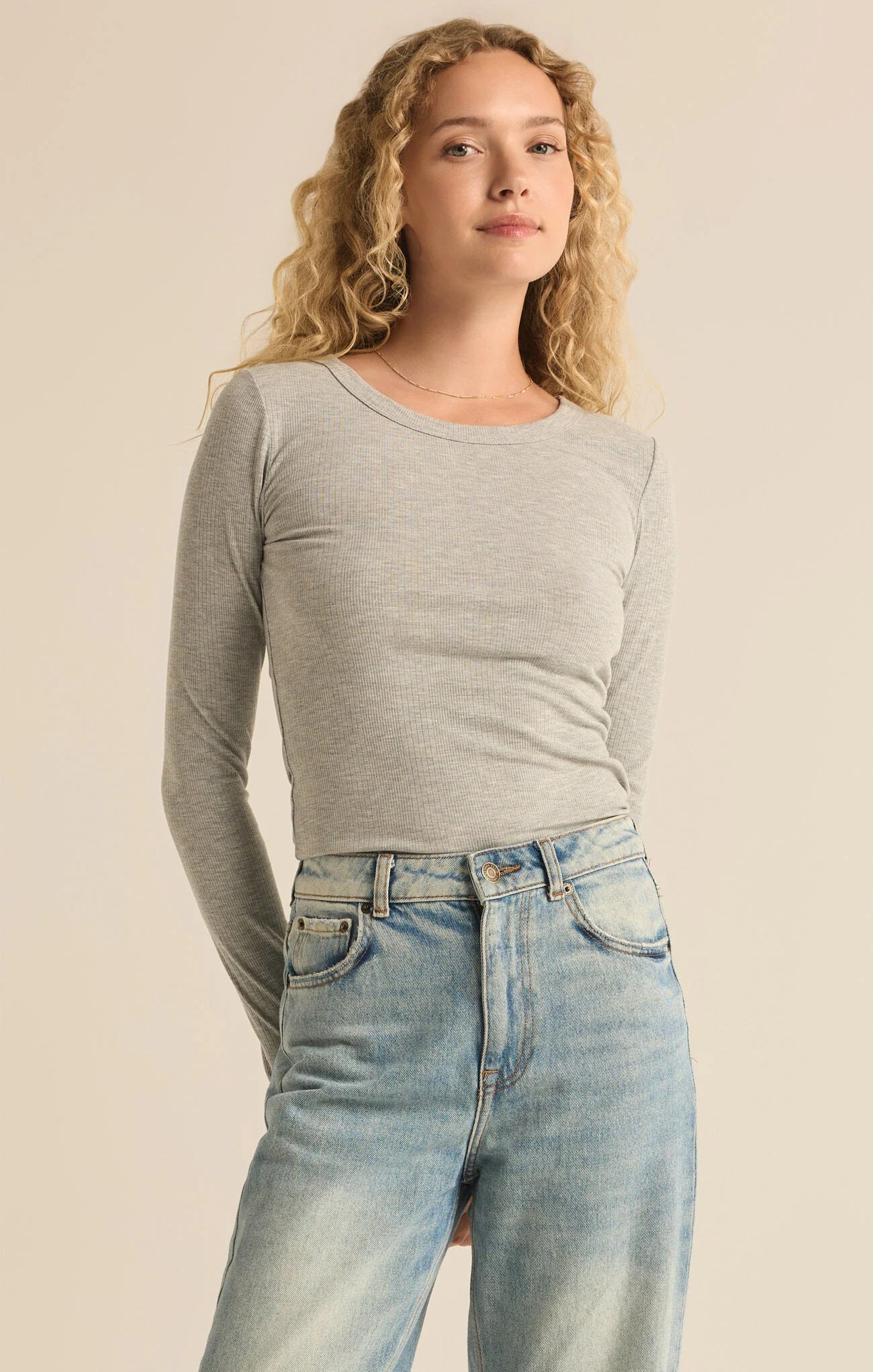 HEATHER GREY LAYER TOP