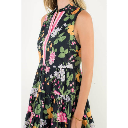 Sleeveless Tiered Floral Print Dress