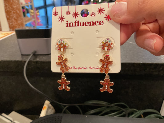GINGERBREAD SPARKLY EARRINGS
