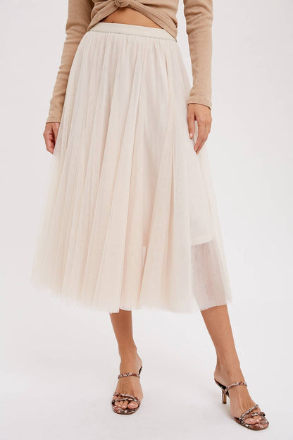 TULLE MAUVE MIDI SKIRT