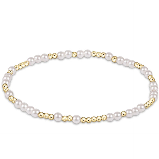 HOPE UNWRITTEN 3MM BEAD BRACELET PEARL | E NEWTON