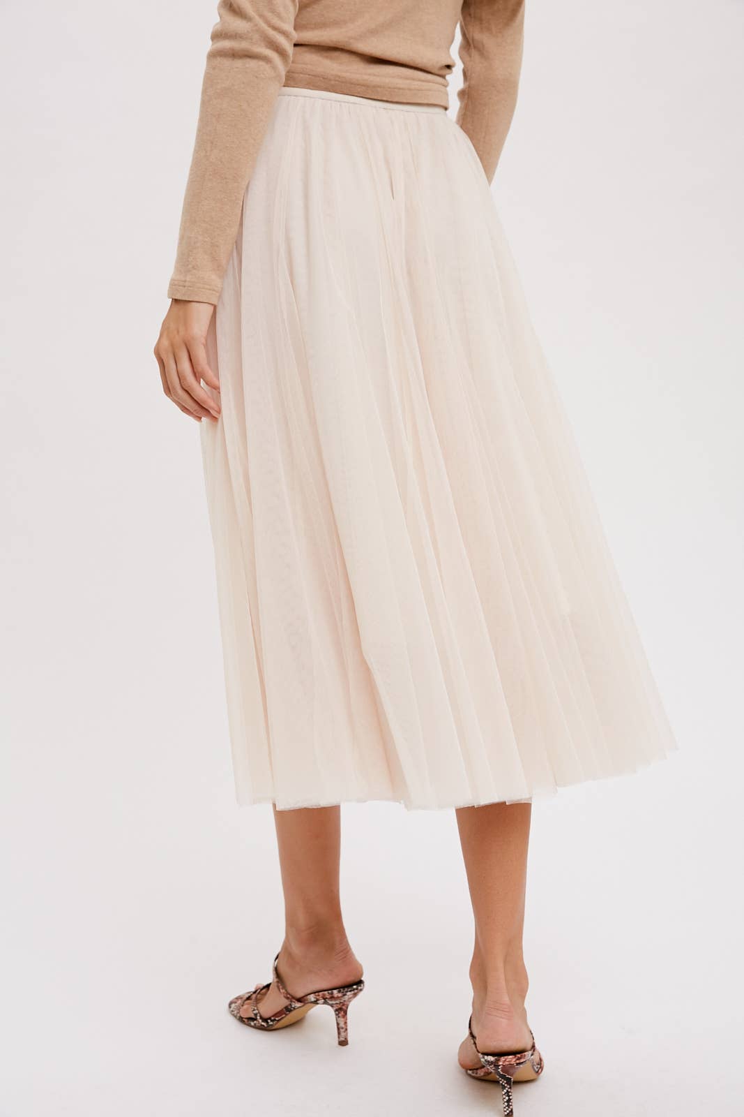 TULLE MAUVE MIDI SKIRT