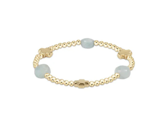 ENEWTON | SIGNATURE CROSS ADMIRE GOLD 3MM | AQUAMARINE
