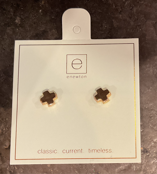 ENEWTON SIGNATURE CROSS GOLD STUDS | GOLD
