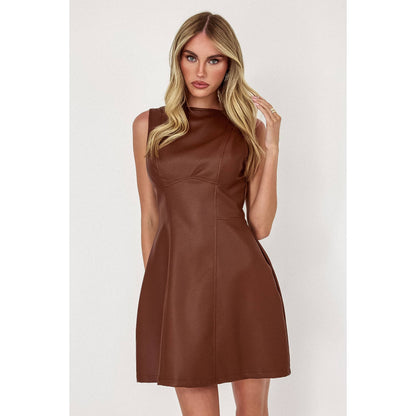 FAUX LEATHER MINI DRESS