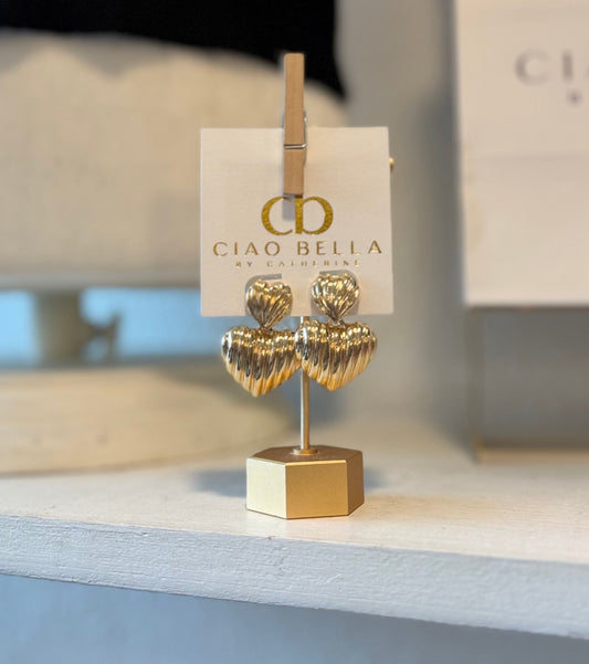 GOLD HEART EARRINGS