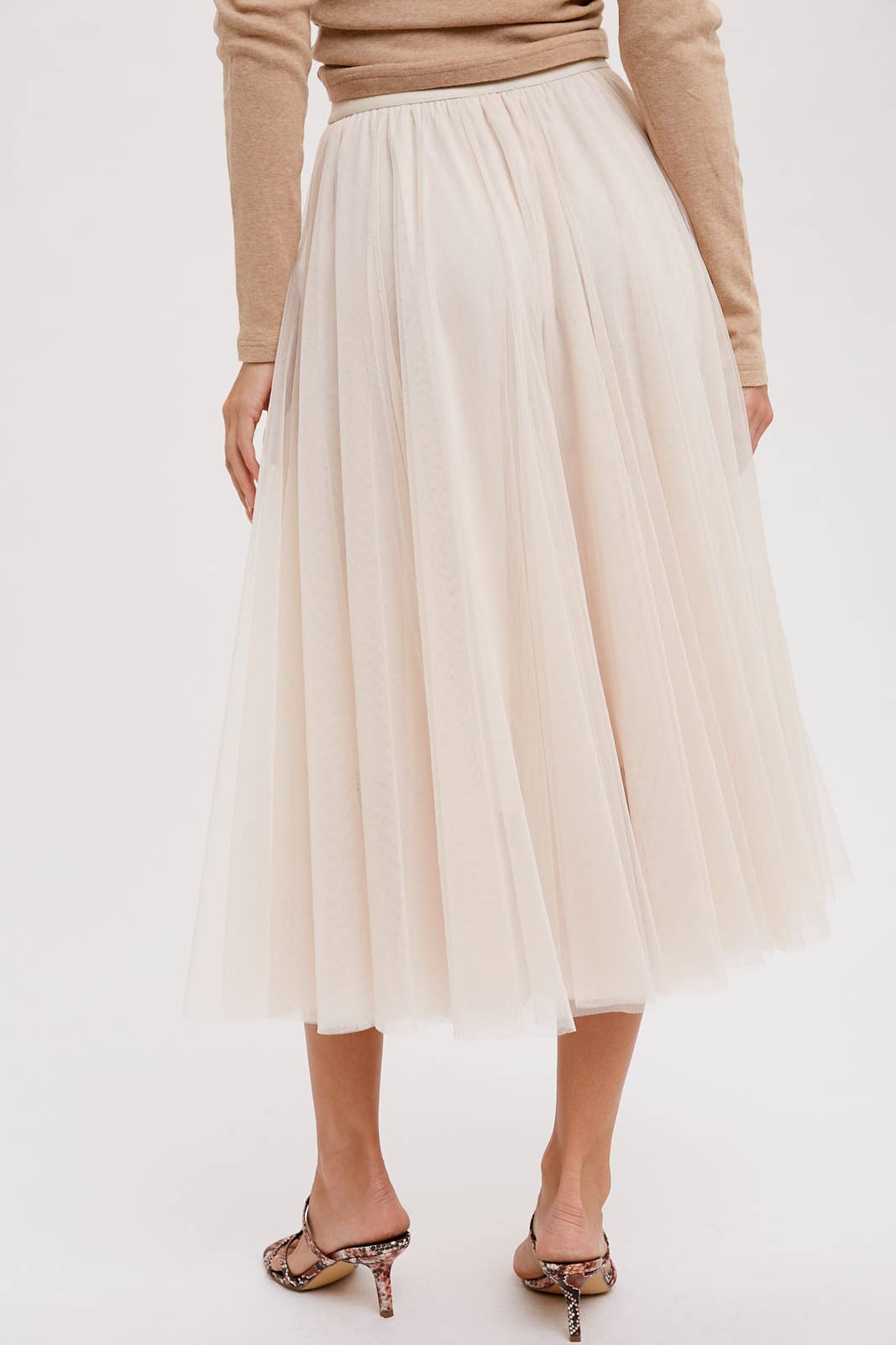 TULLE MAUVE MIDI SKIRT