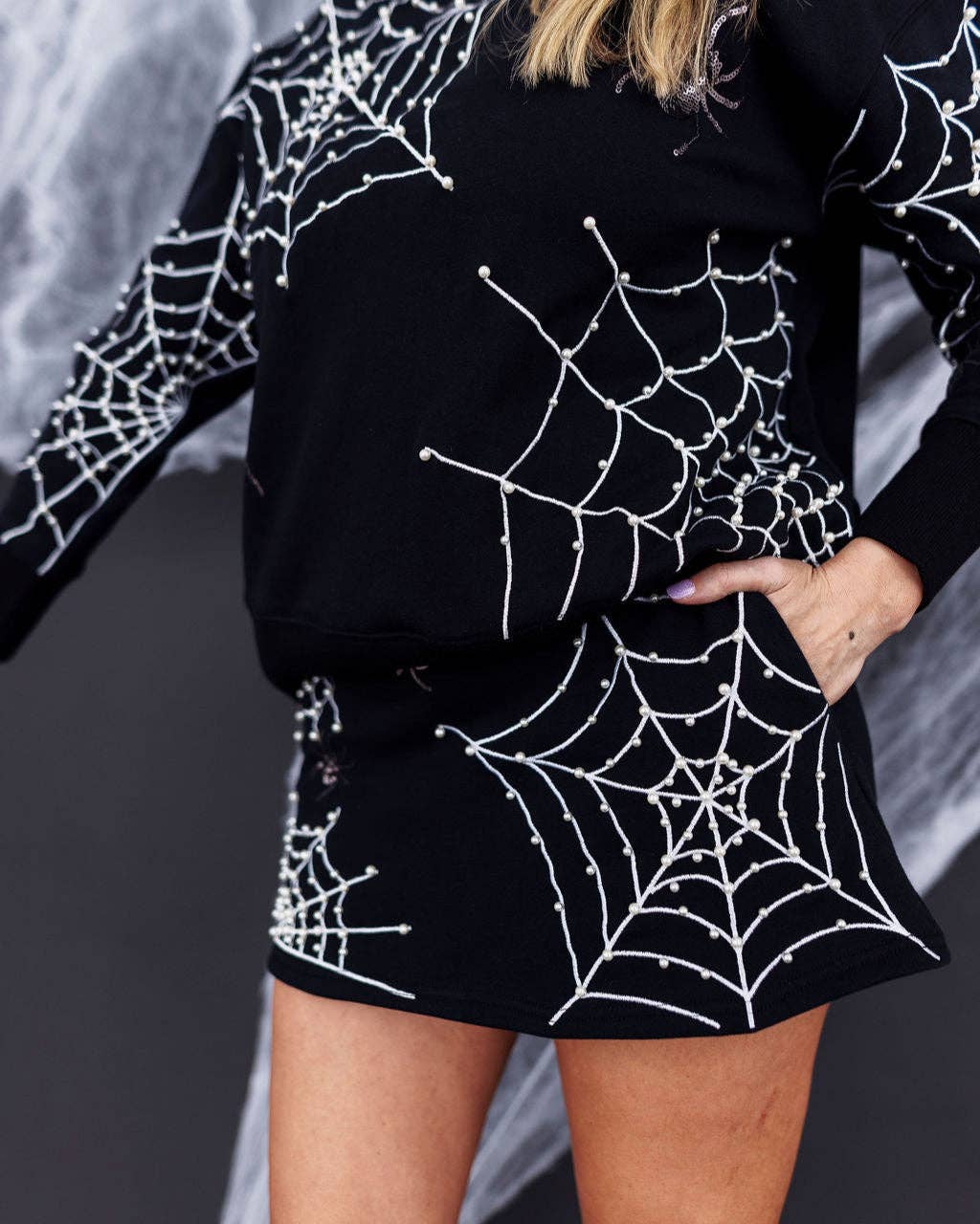 Pearl Webs Spider Skirt/Skort | BRIANNA CANNON