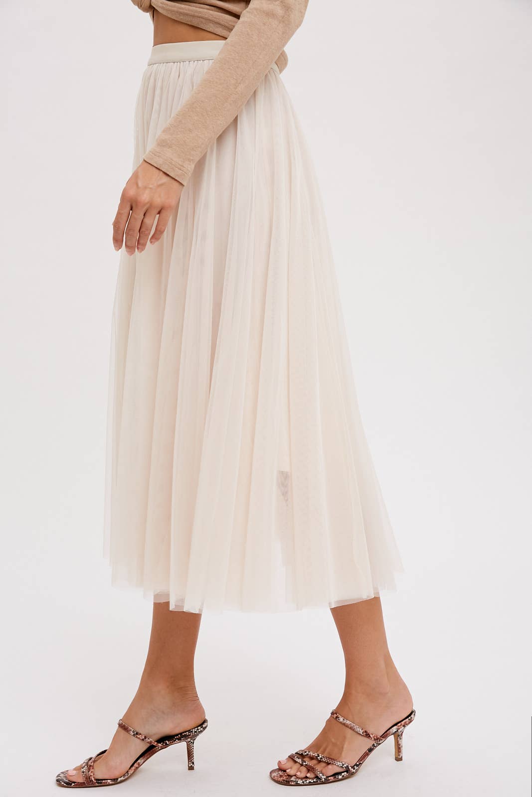 TULLE MAUVE MIDI SKIRT