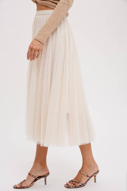 TULLE MAUVE MIDI SKIRT