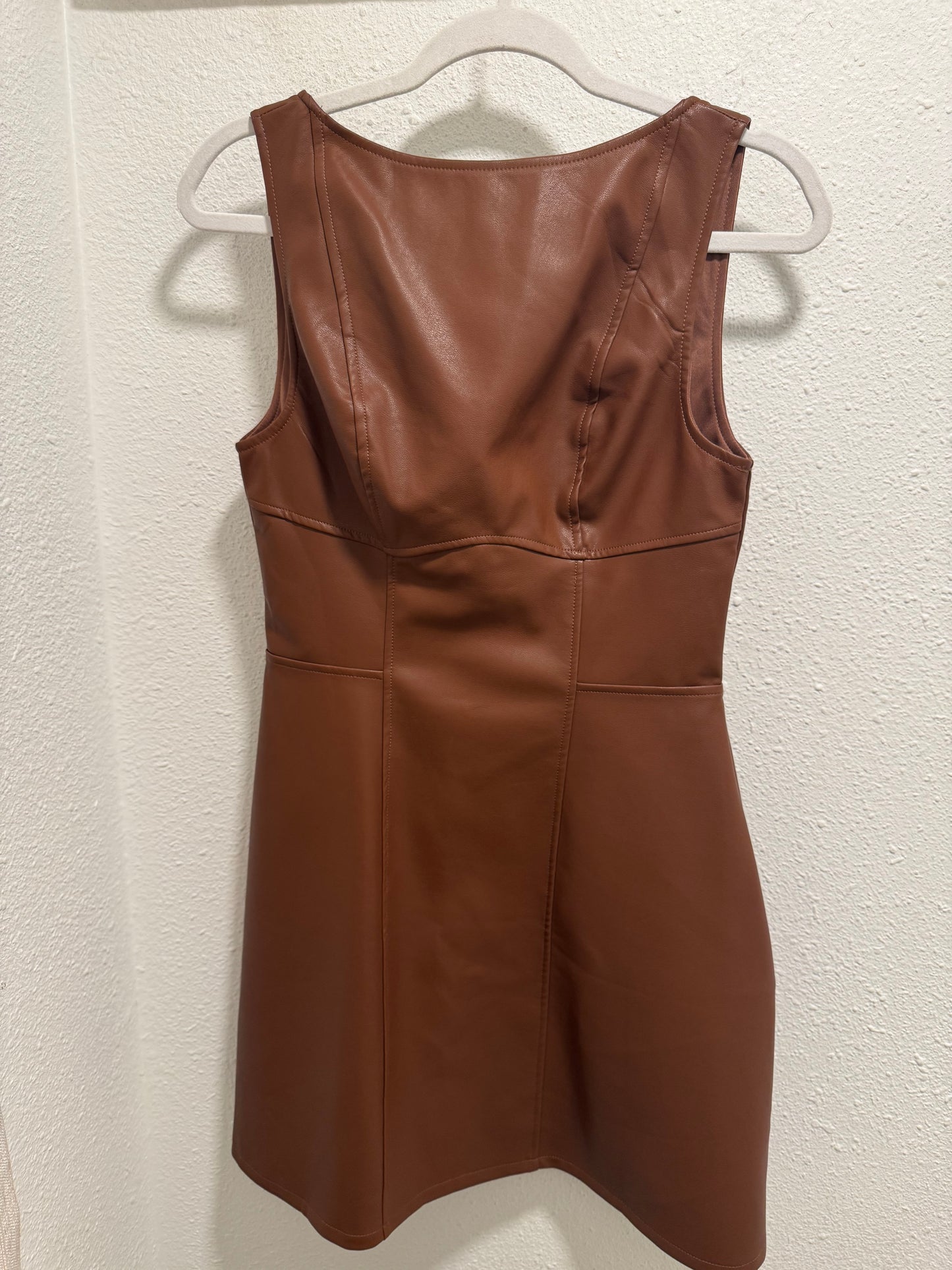 FAUX LEATHER MINI DRESS