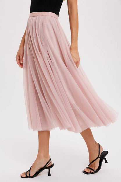 TULLE MAUVE MIDI SKIRT