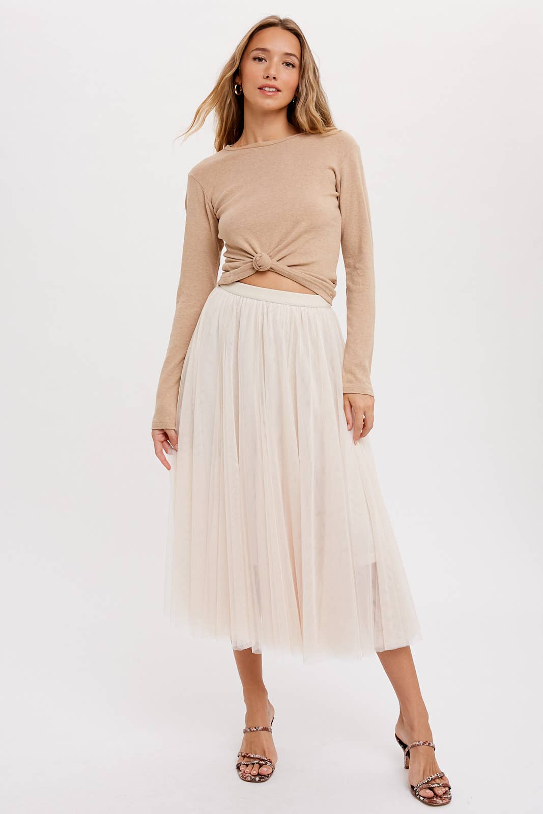 TULLE MAUVE MIDI SKIRT