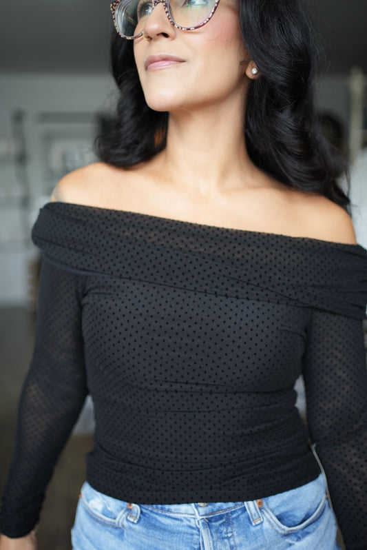 WHIMSY OFF SHOULDER MESH TOP | Z SUPPLY