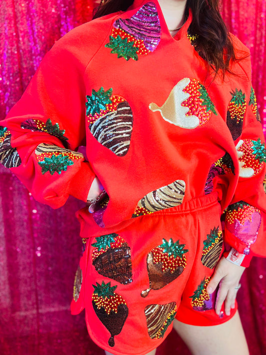 QUEEN OF SPARKLES RED CHOCOLATE COVERED STRAWBERRIES TOP