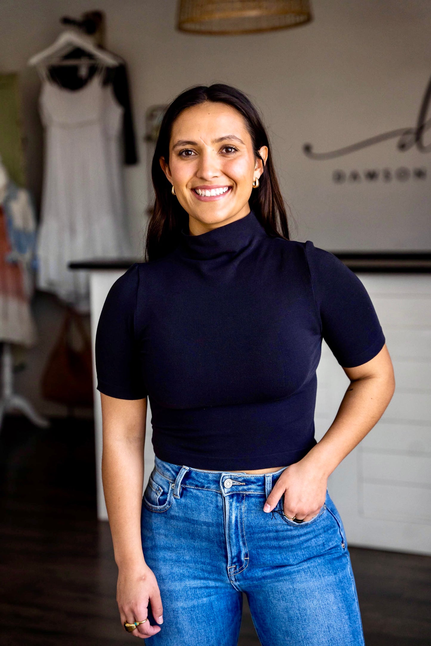 MOCK NECK T-SHIRT
