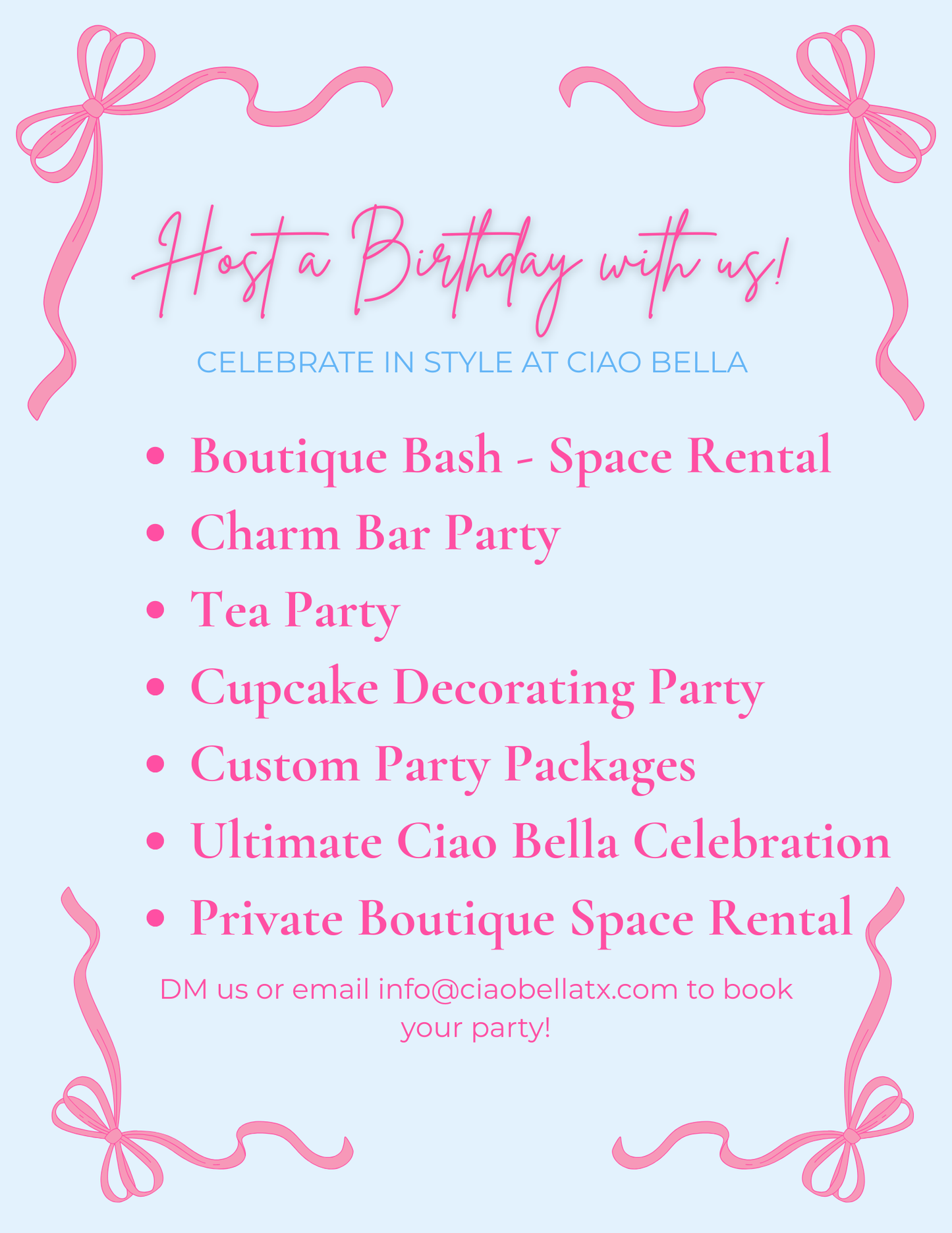 Birthday Party Deposit