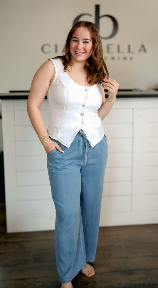 CLAUDETTE DENIM WIDE LEG
