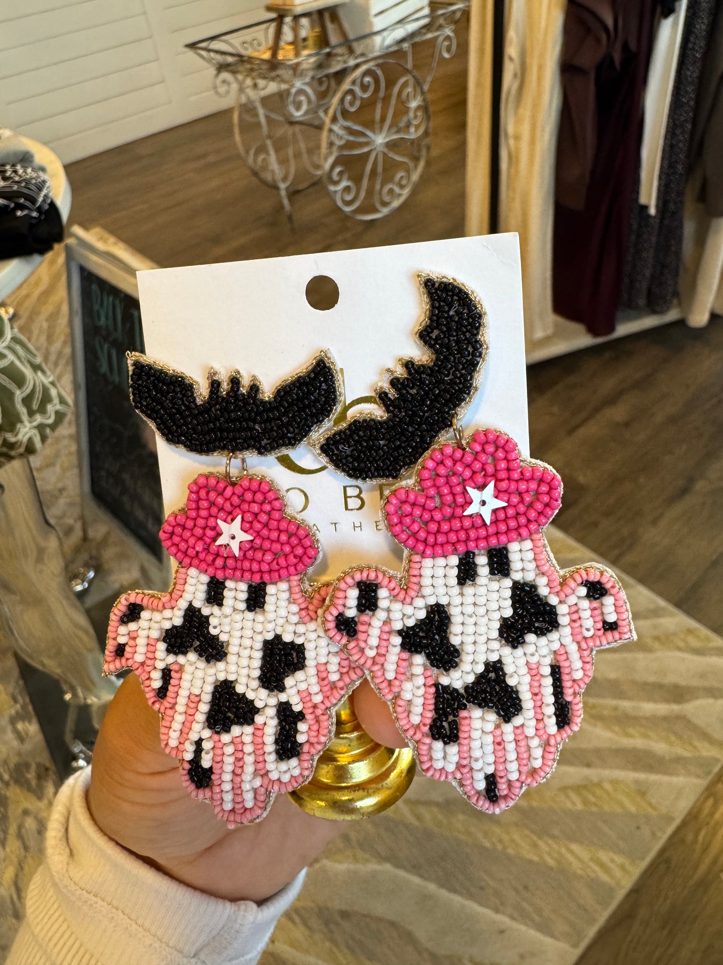 COWBOY GHOST EARRINGS