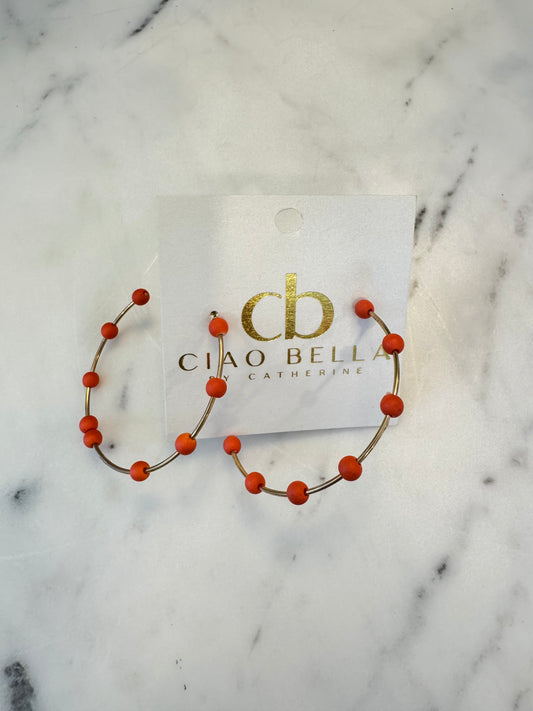 KATIE BEAD HOOP EARRING