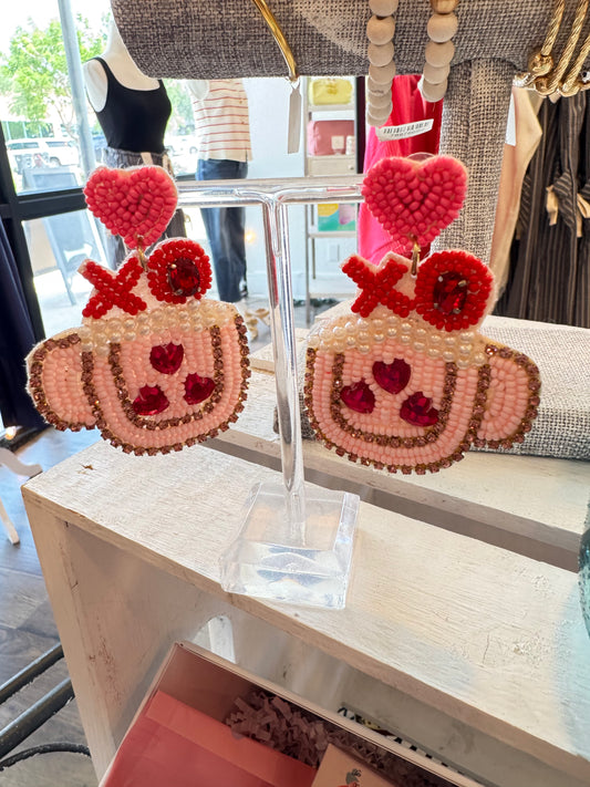 XO PINK MUG EARRING