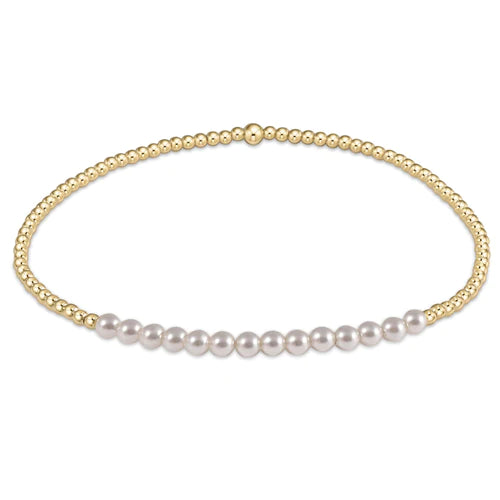 ENEWTON GOLD BLISS 2MM BEAD BRACELET - PEARL