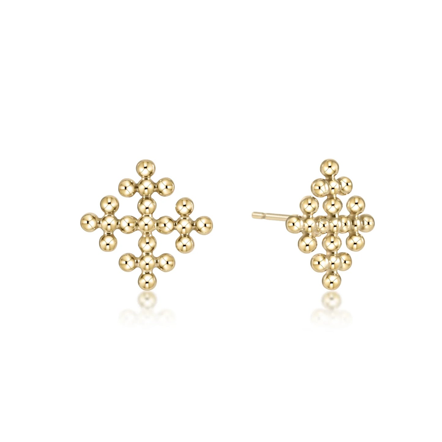 ENEWTON CLASSIC BEADED ENCOMPASS GOLD STUDS