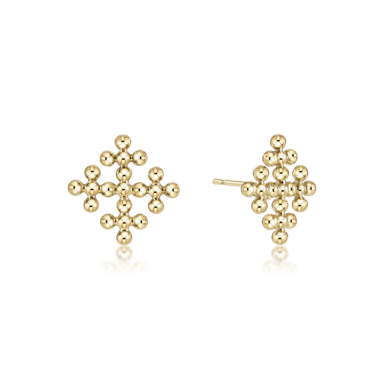 ENEWTON CLASSIC BEADED ENCOMPASS GOLD STUDS