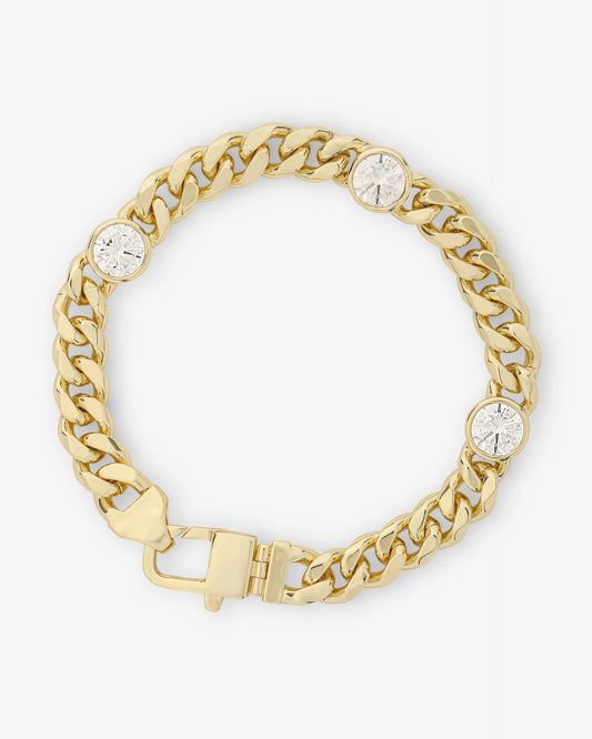 MELINDA MARIA | JULIAN TRIPLE DIAMOND CUBAN CHAIN BRACELET