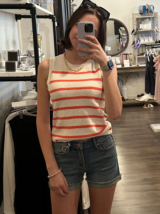CONTESSA STRIPED KNIT SWEATER VEST | KUT