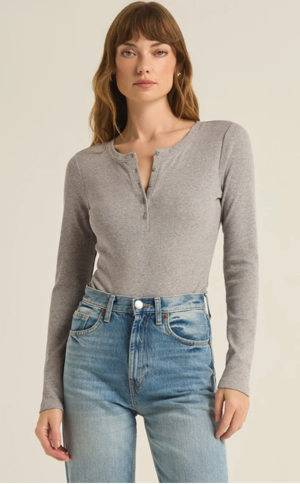SAMARA RIB HENLEY BODYSUIT
